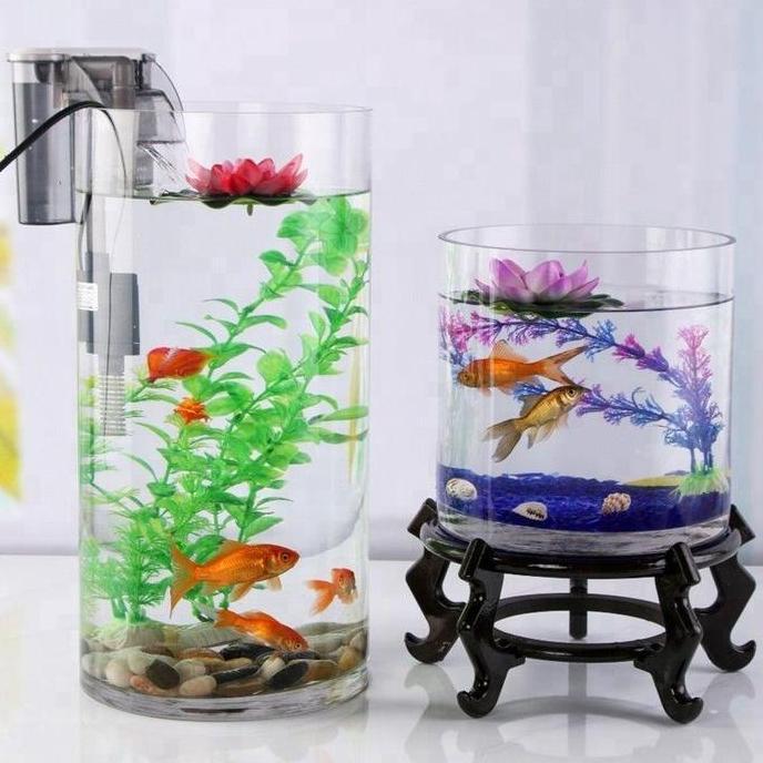 Afterday- Aquarium Kaca Tabung / Akuarium Ikan Hias Guppy Cupang Aquascape Mini