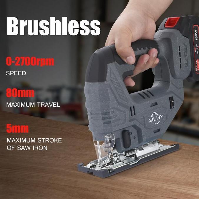 MLHY Mesin Gergaji Jigsaw Cordless Kayu Electric Jigsaw Brushless motor Variable Speed Cordless Keku