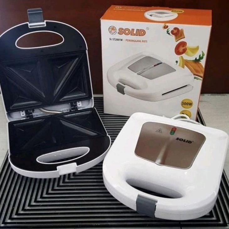 0Solid Toaster Pemanggang Jepit Roti Bakar Sandwich Sl-St 2001W / Sandwich Toaster St2001W Panggang