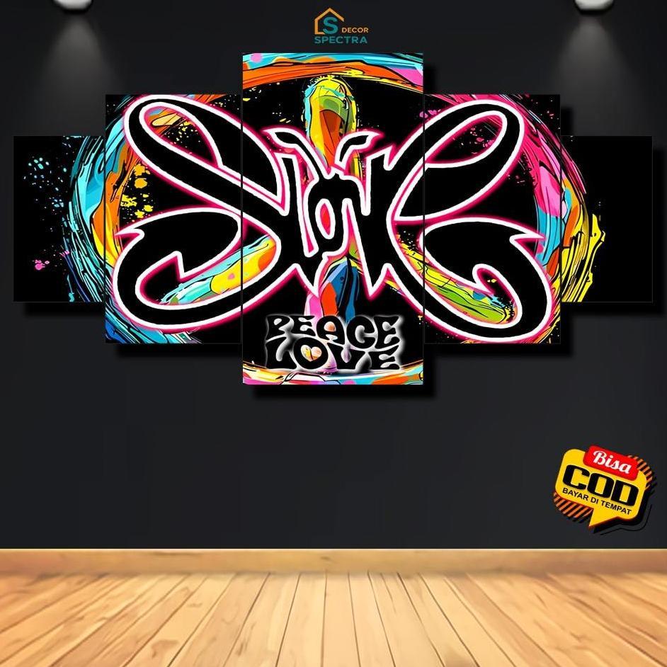 Spectra Hiasan Pajangan Dinding Kamar Poster Musik/Band Slank 1 Set Poster Kayu Wall Decor
