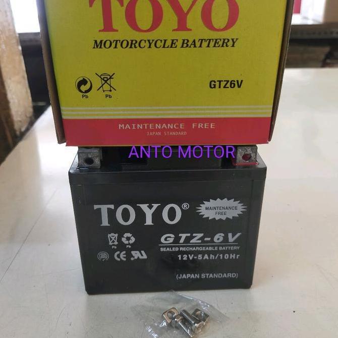 AKI TOYO GTZ6V 12V-5A/10HR ASLI TOYO MURAH