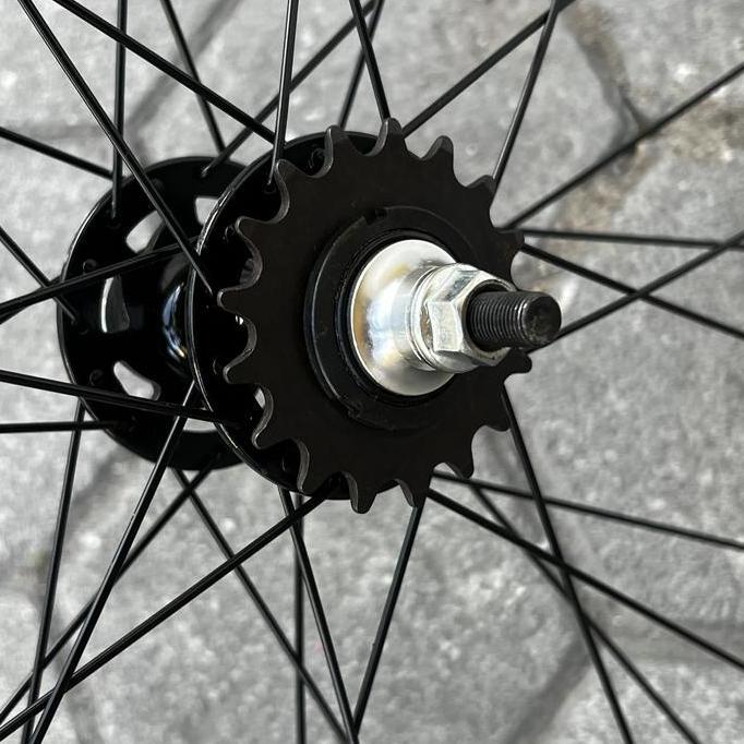 Wheelset Fixie Doltrap Vuelta Hitam 3Cm Original Fixed Gear Roda 700C Alloy Double Wall Include Cog 