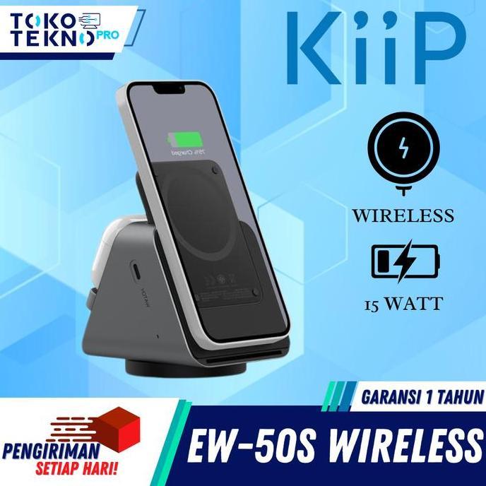 KiiP Wireless EW50S / EW-50S Magsafe Powerbank Wireless Charger Base 3in1 PD Fast Charging