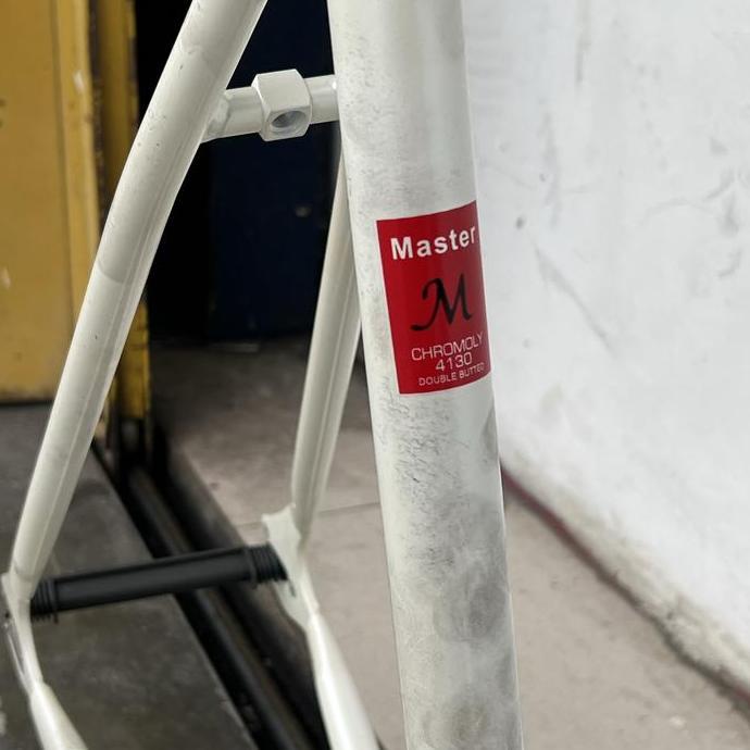 Frameset Fixie 700C Chromoly Klasik Putih Vintage Master Pursuit Lurus