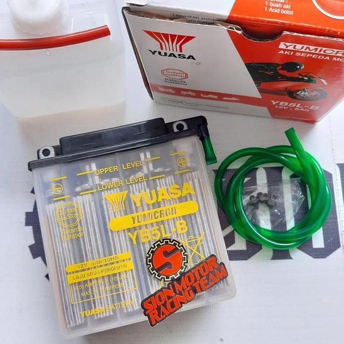 AKI MOTOR BASAH YB5L-B YUASA 5AH 5 AMPERE YB5LB GRAND SUPRA MIO VEGA RESTOCK