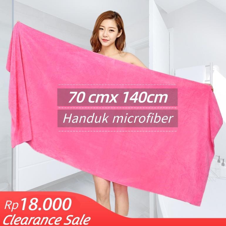 HANDUK MANDI MICROFIBER POLOS & EMBOS / HANDUK DEWASA JUMBO POLOS