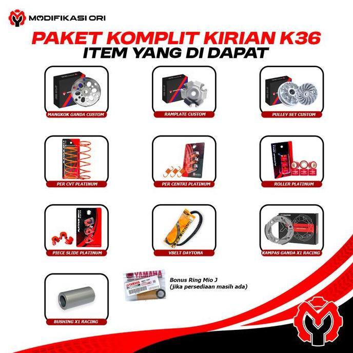 K36 - PAKET FULL KOMPLIT UPGRADE CVT VARIO 125 150 LED -  PCX 150 ADV 150 Paket kirian Upgrade CVT H