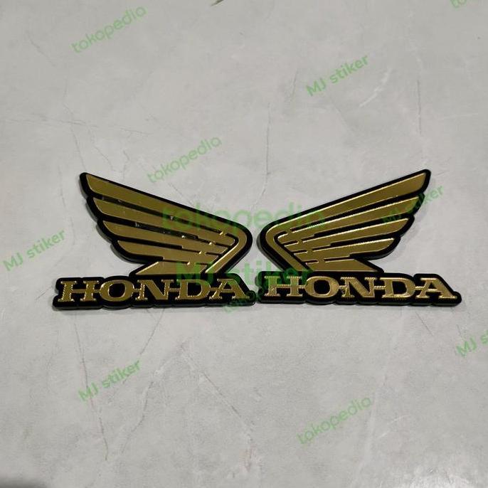 Emblem Akrilik Sayap Honda Gold