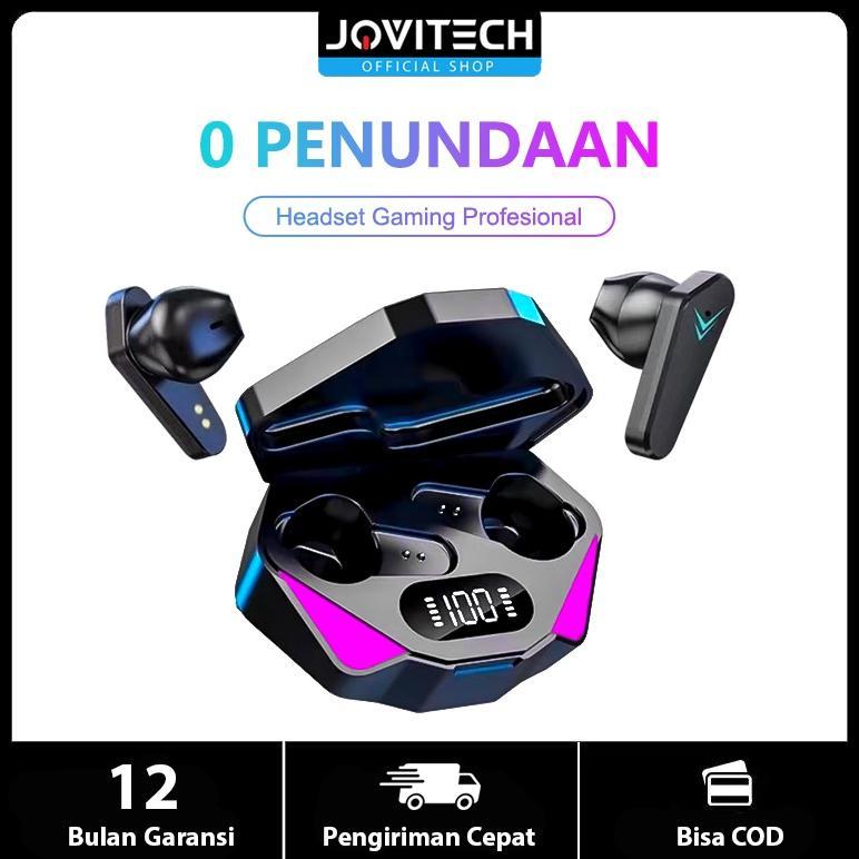 PROMO TERBARU Jovitech Headset Bluetooth Gaming TWS X15 Bluetooth V5.2 LED Smart Display Headset Nir