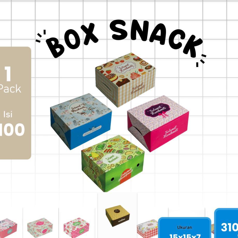 100 Pcs / 15X15 / Box Snack / Dus Snack / Dus Kue / Ivory