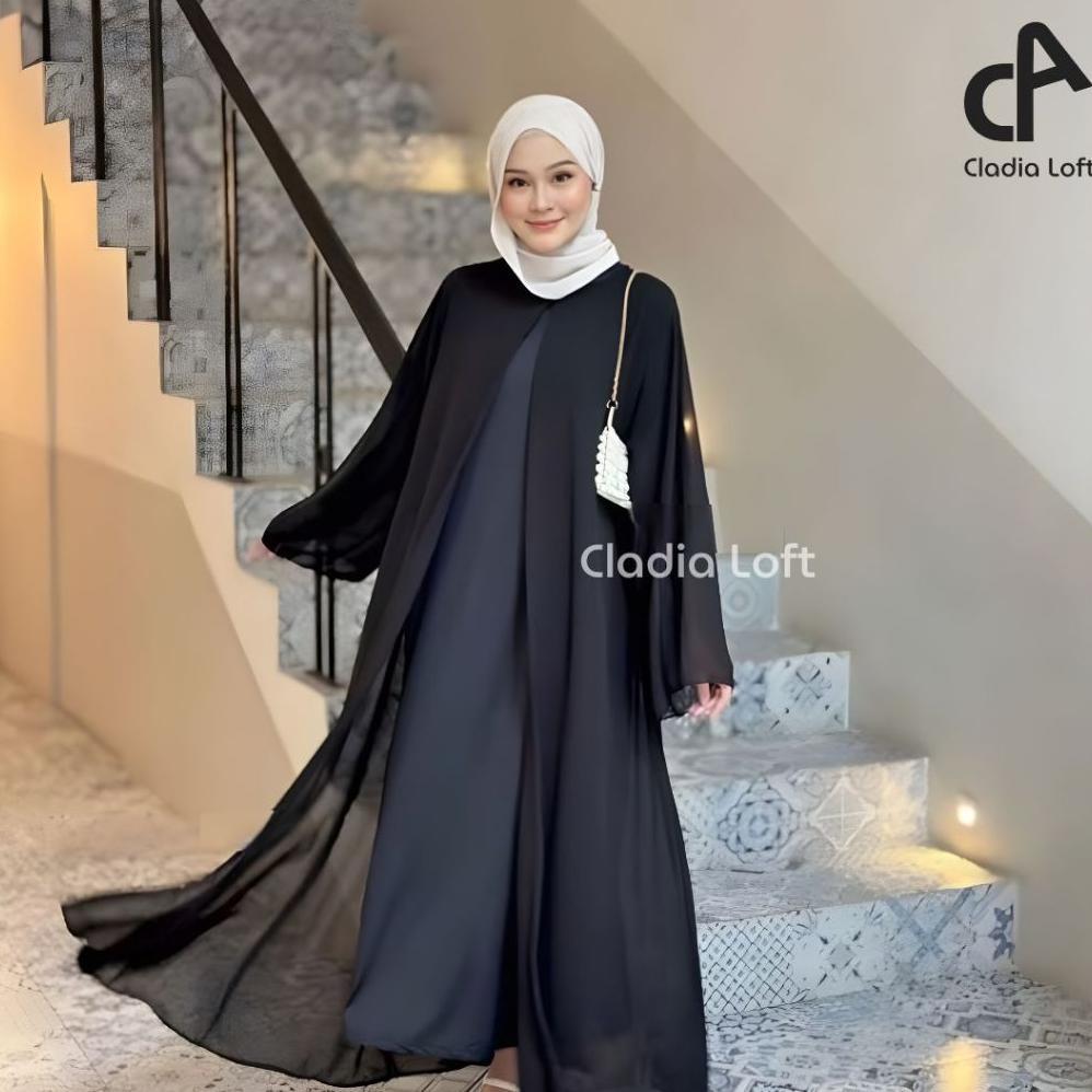 terbaru cladia - outer ceruty raaya series | cardigan ceruty panjang | long outer trend | ceruty tre