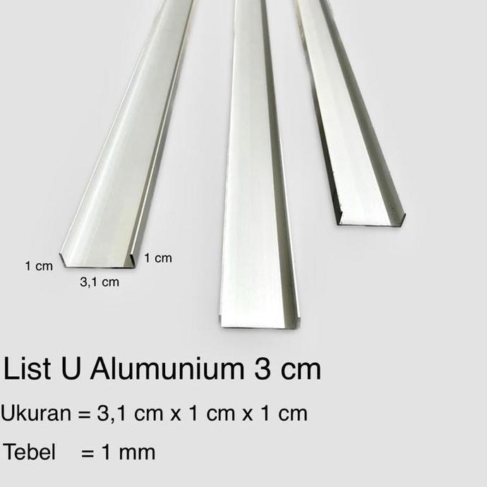 Lis U Alumunium 3,2 cm silver / lis U alumunium