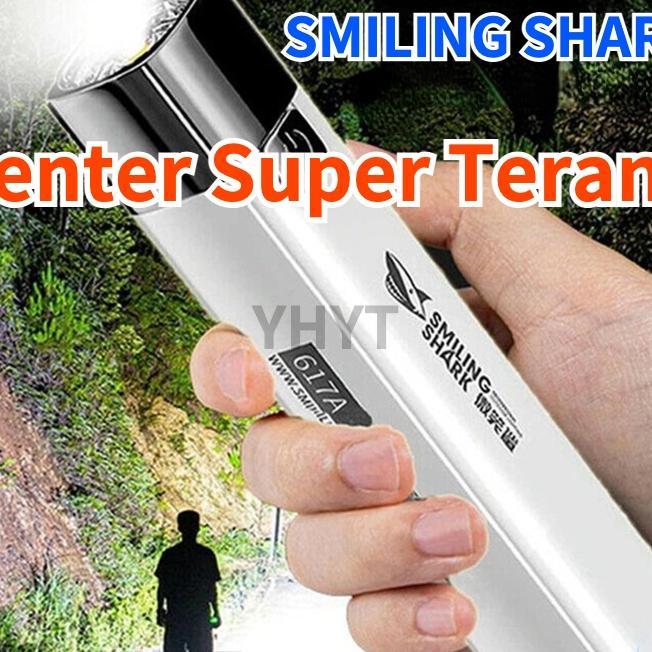 Smiling Shark Senter Led Super Terang Hingga 600 Meter (Original)/ Jarak Jauh/ Senter Police/ Lampu 