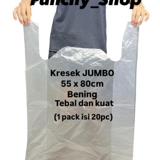 Kantong Kresek Besar Jumbo Bening 55 X 80 - Kresek Sampah Plastik Laundry Serbaguna