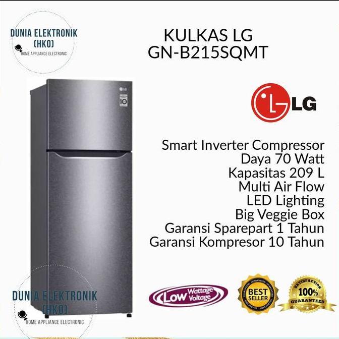 (Good) KULKAS LG GN-B215SQMT LEMARI ES 2 PINTU INVERTER | lg gn b215sqmt