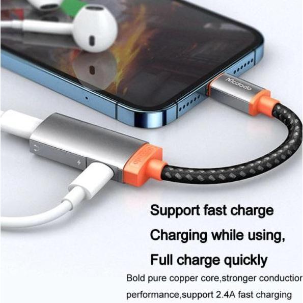 Mcdodo Adapter Converter Splitter Iphone Lightning Splitter Audio MIC [terbaik]