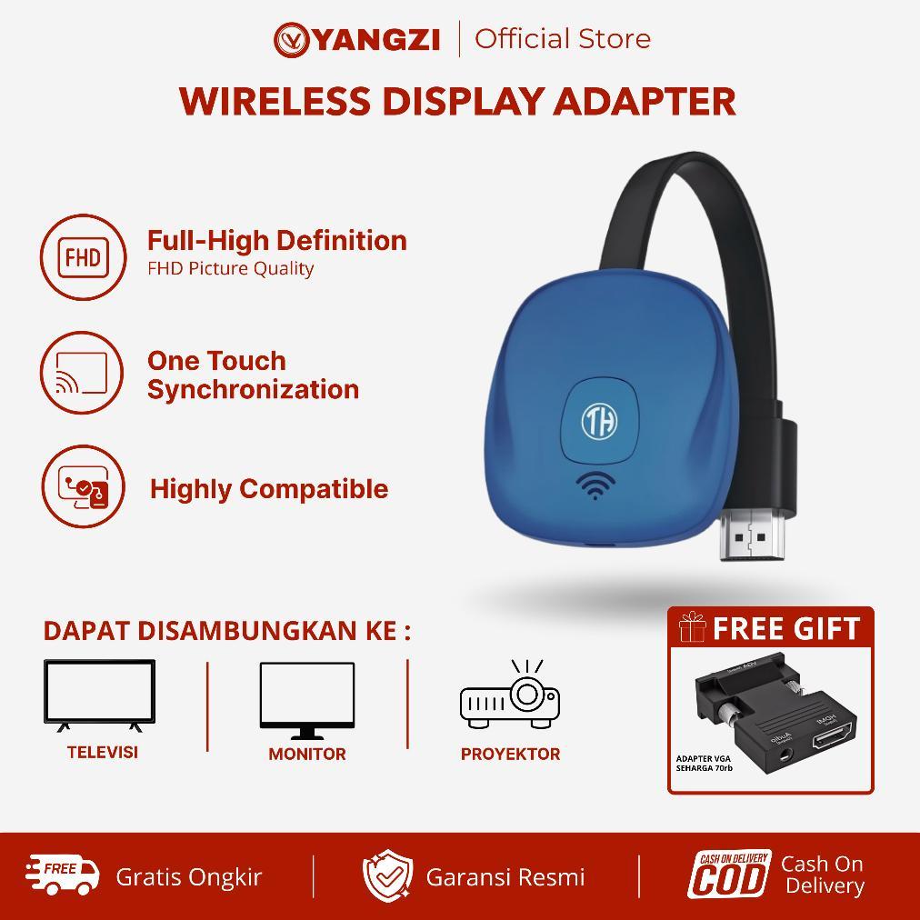 Wireless Display HDMI Dongle Anycast FHD Full HD Mirroring HP Laptop ke TV Proyektor Support AirPlay