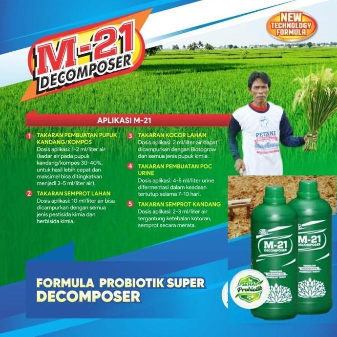 M21 Dekomposer 1 L Bio Aktivator Kompos Pupuk Pestisida Organik Cair [terbaik]