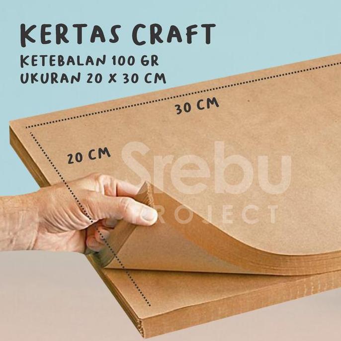 Newpic- (50 Lembar) Kertas Kraft A4+ 100Gram / Kertas Samson Kraft Paper A4+ / Kertas Cokelat Kraft 