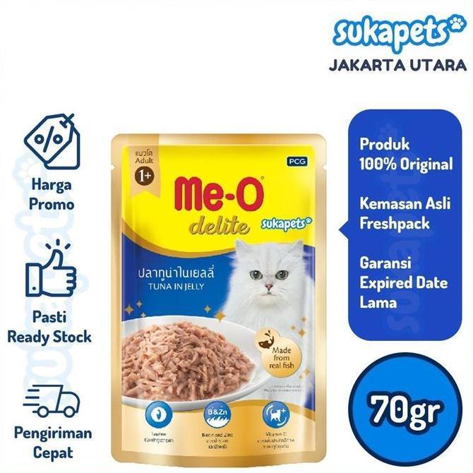 Meo Delite Pouch Tuna In Jelly Makanan Kucing Basah 70Gr