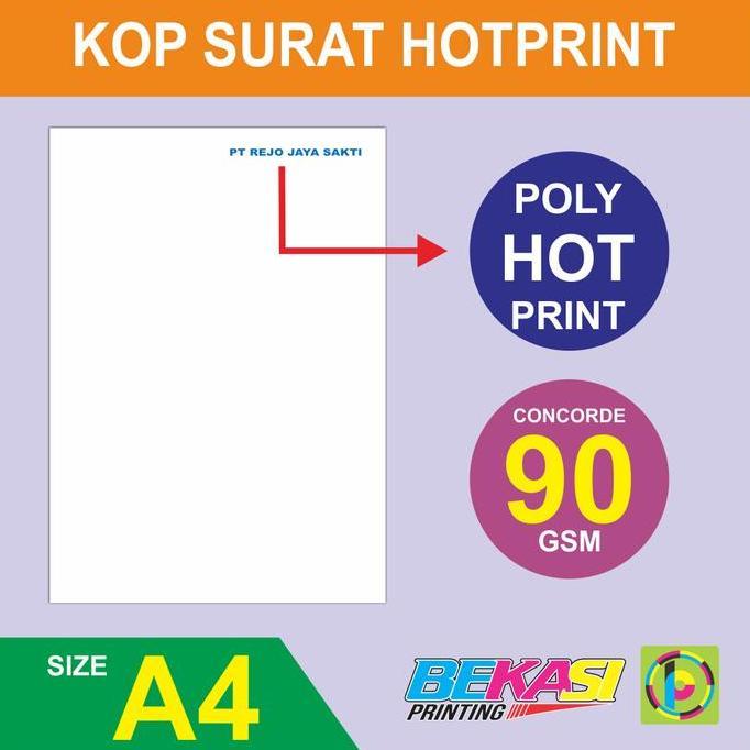 Newpic- 90 Gsm Letterhead Foil Cetak Kop Surat Concorde Logo Poly Emas