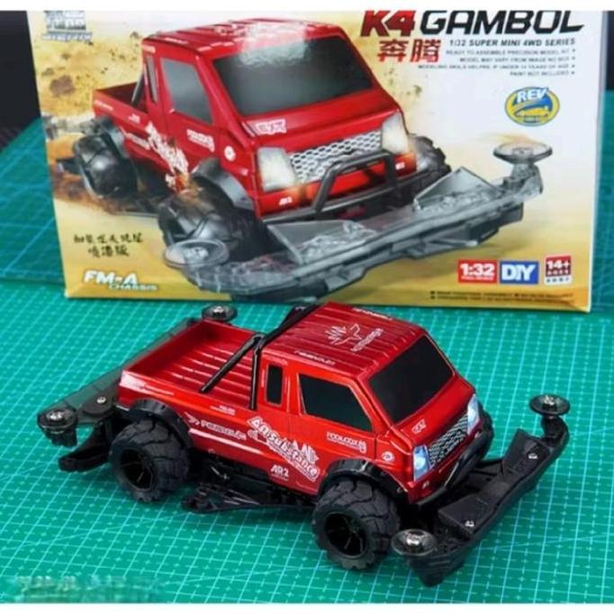 JIEPIN MINI 4WD K4 GAMBOL RED PAINTING BODY [ FM-A CHASSIS ]