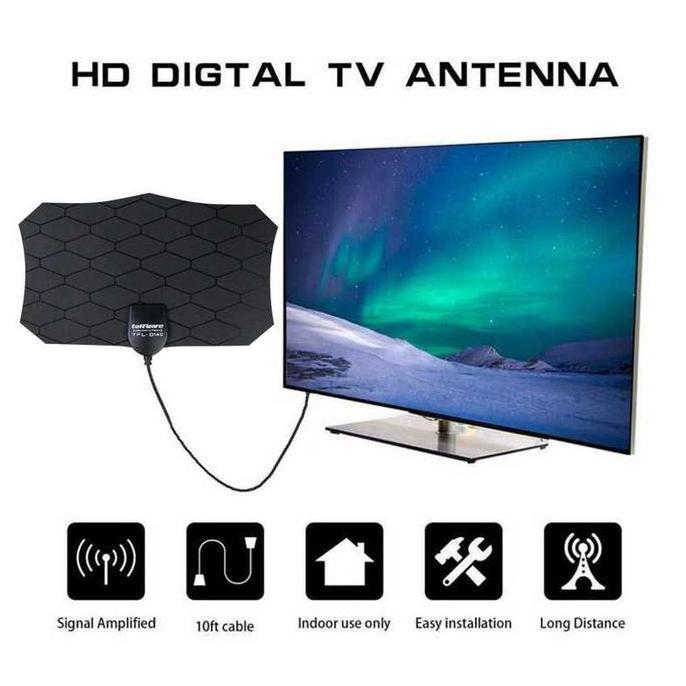Antena TV Digital Indoor Dinding Kabel Booster Penguat Sinyal TV