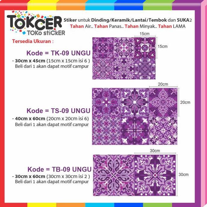 New - Stiker Dinding Keramik Lantai Tembok Dapur Tangga T-09 Ungu