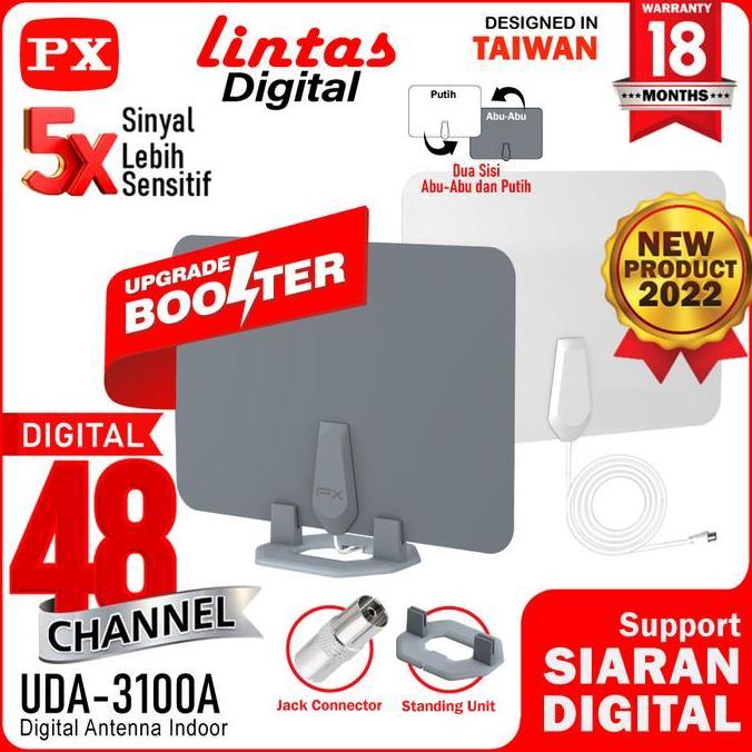 Antena TV Digital indoor Dinding DVBT2+Booster PX UDA-3100A
