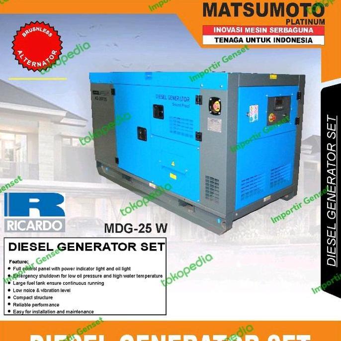 Genset Silent 25 Kva Engine Ricardo