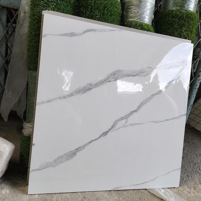 GRANIT LANTAI 60X60 PUTIH MOTIF CARARA/ GRANIT MARMER (MENGKILA RESTOCK