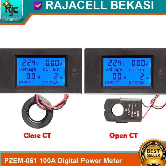 TERBARU - PZEM-061 220V 100A Digital Display Voltmeter Ampere KWh Power meter
