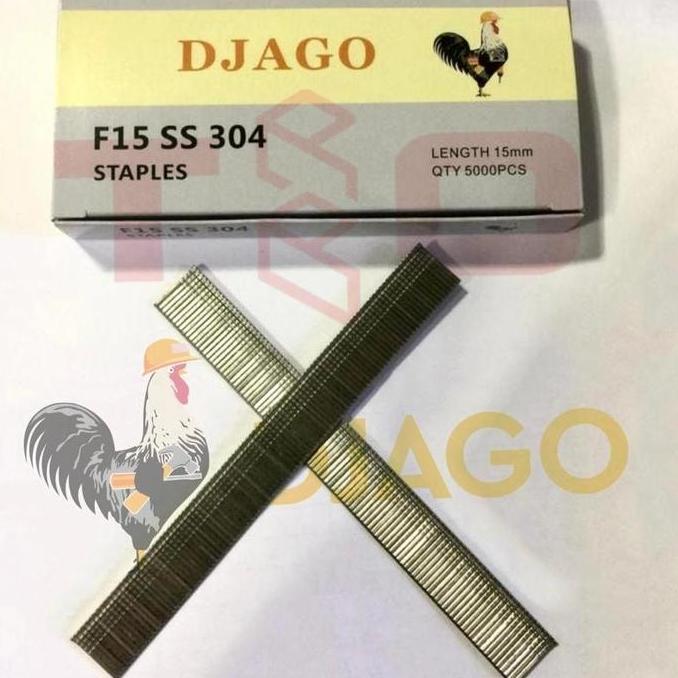 Staples F15 stainless DJAGO isi 5.000pc - F15 SS304 - Paku tembak F15