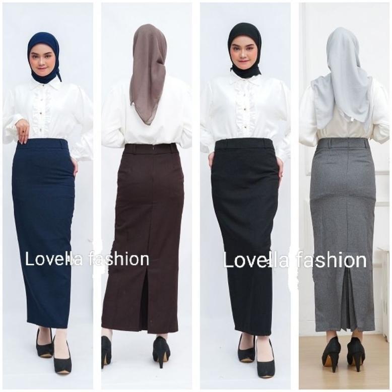 Tahan Lama Rok Span Kerja/Rok Kantor/Rok Kuliah Terbaru/Rok Ospek S-5L