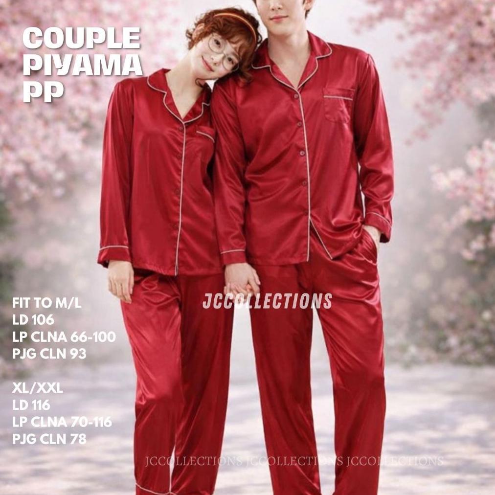 HOT DEALS BAJU TIDUR COUPLE PASANGAN MURAH / PIYAMA COUPLE PASANGAN / PIYAMA SATIN COUPLE  - JCCOLLE