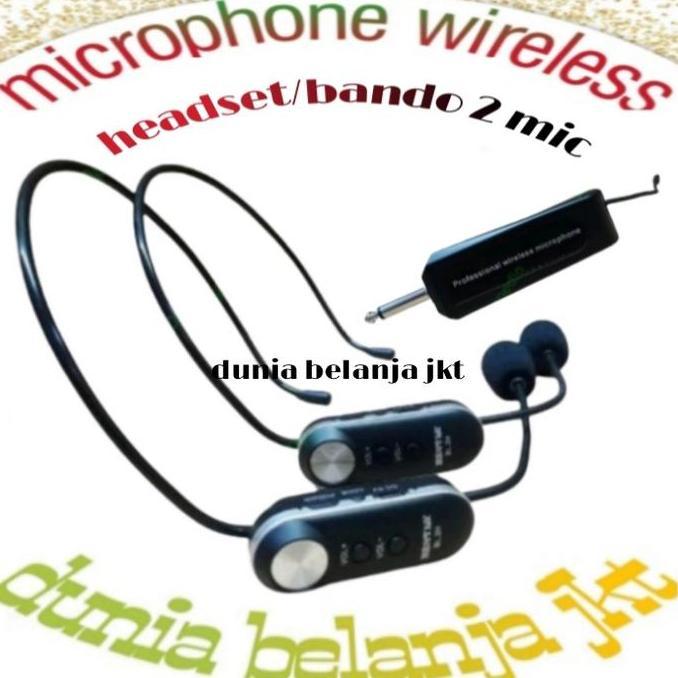 mic wireless headset bando 1 set 2 mic