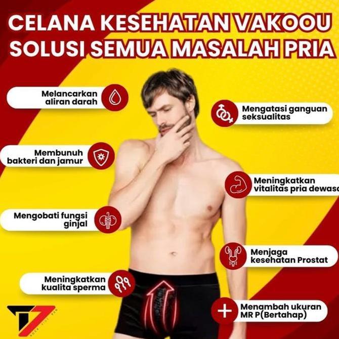 Lansungkirim- Celana Dalam Kesehatan Pria Vakoou / Celana Boxer Kesehatan Pria / Vakou Cd Boxer Tera