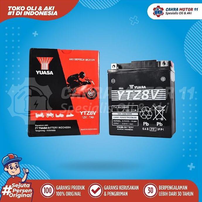 AKI HONDA CBR 150 YUASA MOTOR YTZ 8 V LOKAL