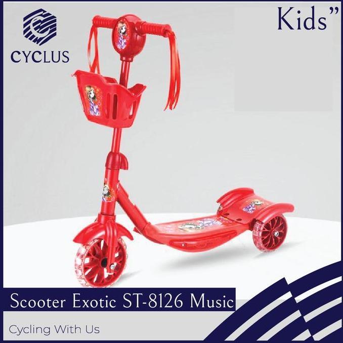 Rotaribig- Grab - Scooter Skuter Anak Exotic St-6 Keranjang Musik