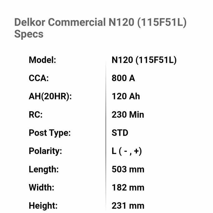 N120 115F51L DELKOR MF