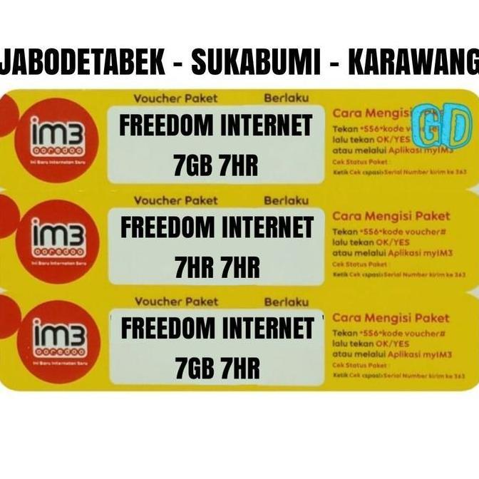 Card - Voucher Indosat Freedom Internet 7Gb 7Hari (13Gb)