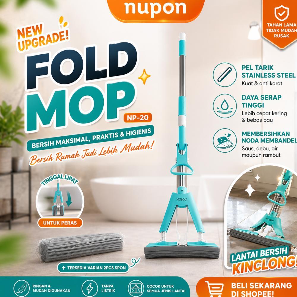 High Quality Nupon - Alat Pel Pembersih Lantai Fold Mop Stainless Anti Karat Buruan Checkout
