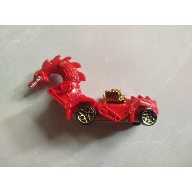 0120 ASSORTED DIECAST LOOSE : HOTWHEELS - RODZILLA GOLD RED - YEAR OF THE DRAGON - RARE MCS27