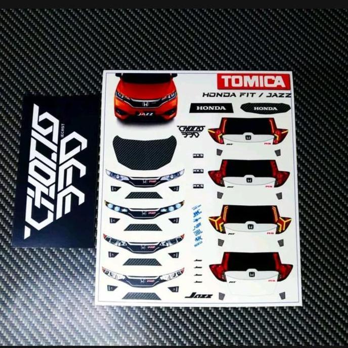 DECAL DIECAST TOMICA HONDA FIT ATAU JAZZ DETILE LAMPU BUKAN HOTWHEELS BA33