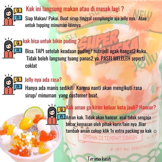 Foodcurt- Jelly Motif Cendol 1Kg/ Cendol Pelangi / Cendol / Jelly Potter /Jelly Pelangi Merk Super A