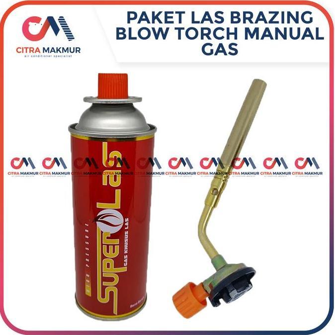PAKET BLOW TORCH MANUAL KEPALA GAS KALENG 1 SET SUPER LAS PORTABLE LAS BRAZING PIPA KULKAS KOMPOR CM