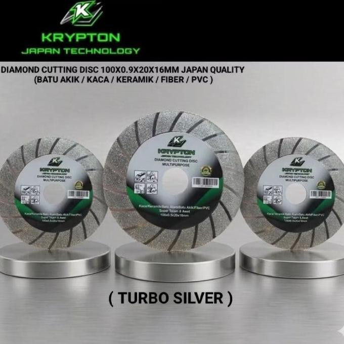 KRYPTON Mata gerinda potong / Diamond cutting 4" Japan quality ( batu akik / kaca / keramik / PVC / 