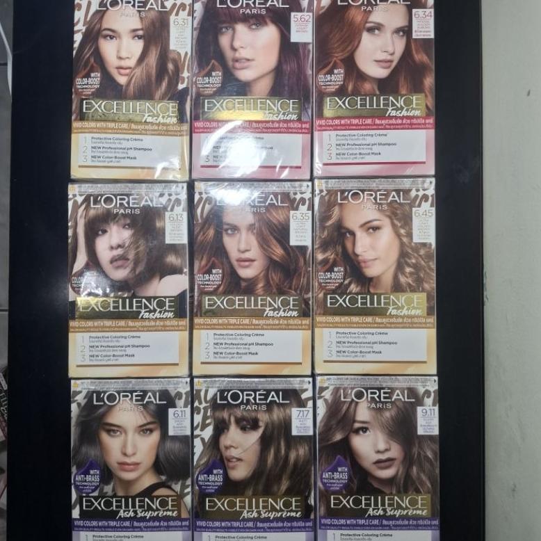 LOREAL PARIS EXCELLENCE FASHION SILVER ASH 9.11 / MATT ASH 7.17 / SMOKY ASH 6.11 CAT RAMBUT / BLEACH