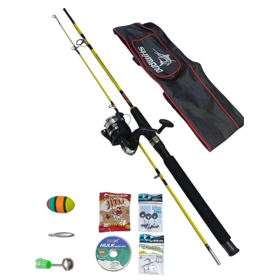 Paket Pancing Laut Fiber Solid  Max Drag 20Kg (Gagang Full Eva) Reel Spool Besi