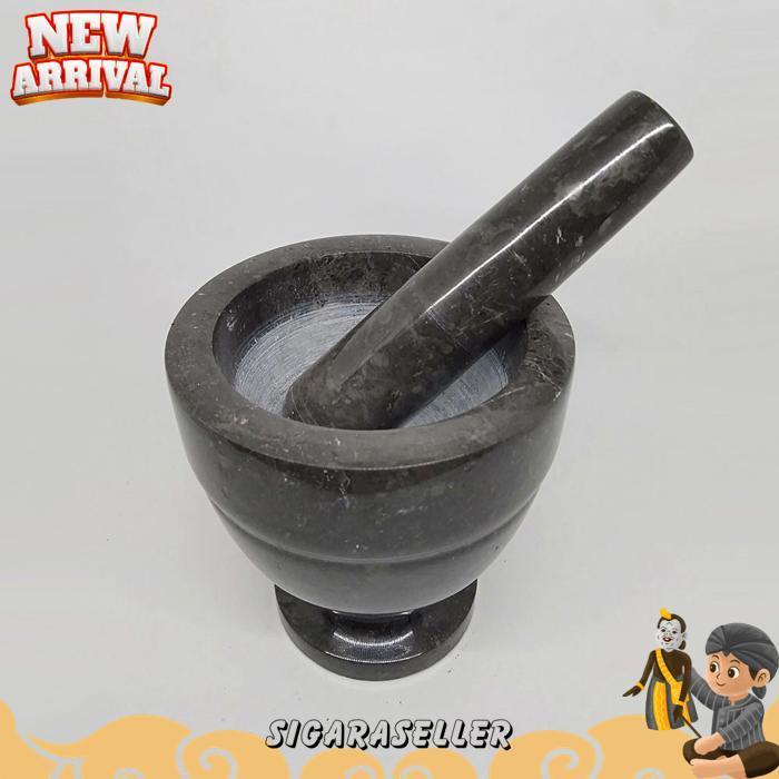 Lumpang Alu Batu Lesung Mini Marmer Asli Tumbukan Tumbuk Obat Puyer Ulekan Ulek Mortar & Pestle